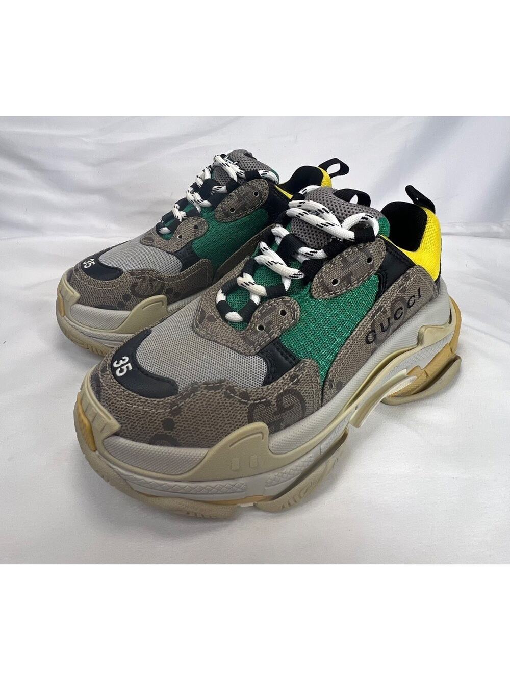 Gucci x Balenciaga Triple S Hacker Project Collab US 5 Green/Beige SPB-CA 356067